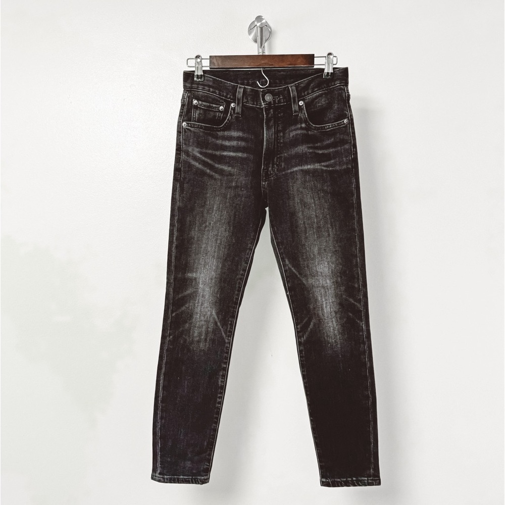 Frye Sienna Cropped Skinny Casual Fall‎ Mid Rise Black Denim Jeans in Hadley
